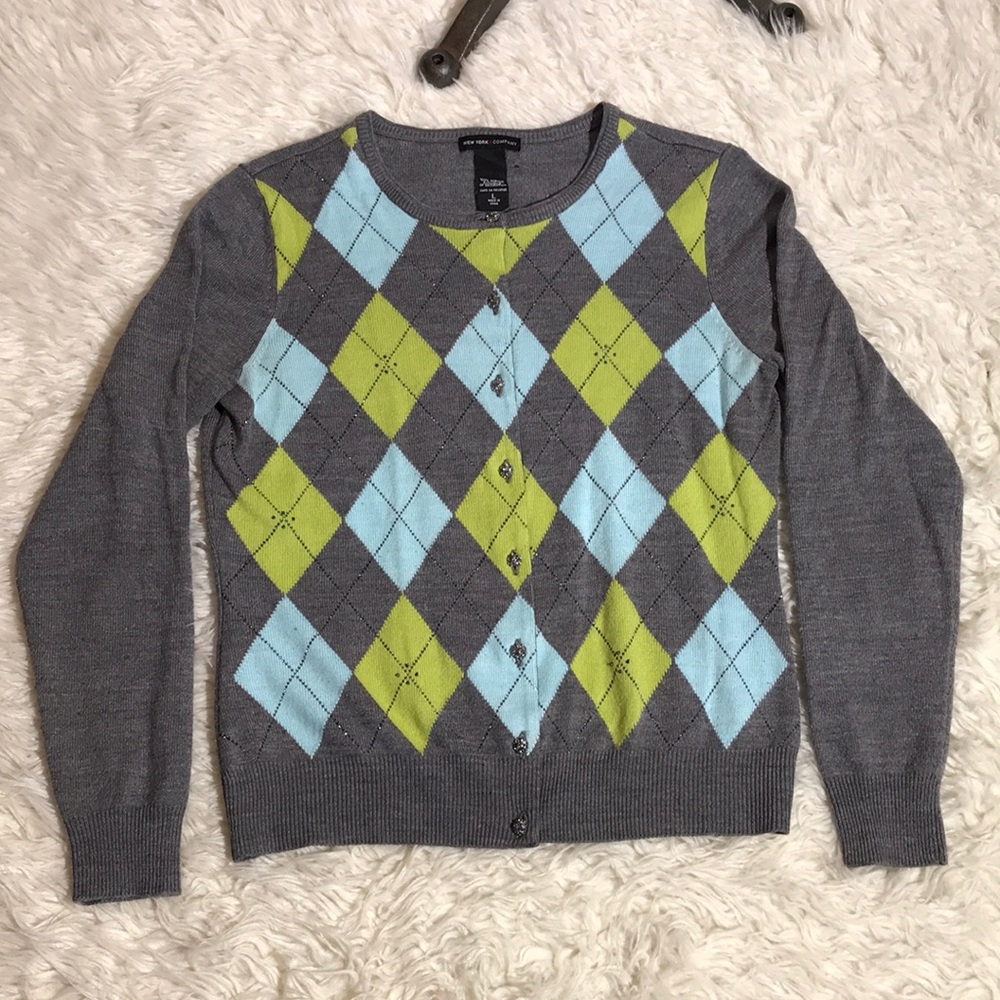 New York & Company button down Large sweater